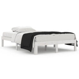 Berkfield Bed Frame White Solid Wood 120X190 Cm Small Double - thumbnail 2