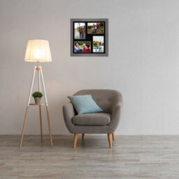 AK Frames 12X12 Dark Grey Modern Multi Photo Frame With Black Mount - Holds 4 Apertures (4X) 6X4 Photos - thumbnail 3