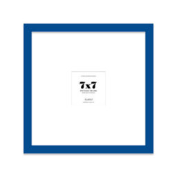 "7X7"" Blue Picture Frame - 7X7"" Square Frame With 3X3"" Mount For 7X7""/3X3"" Pictures Art Deco Style Room Decor, 1 Pack" - thumbnail 1