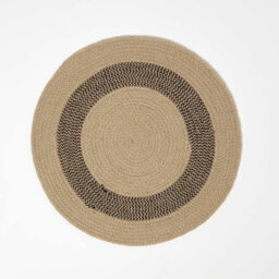 Homescapes Linen & Black Braided 100% Cotton Round Placemats Set Of 4 - thumbnail 4
