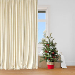 Neel Blue Ivory Velvet Backdrop Curtain Wrinkle-Free Polyester Fabric Background With Drapes, 3X3 Metres - thumbnail 5