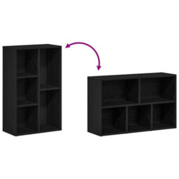 Vidaxl Bookcase Black Oak 50X25X80 Cm Engineered Wood - thumbnail 8