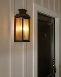 Elegant Outdoor Ip44 Twin Wall Light In Dark Aged Copper With Led E14 Bulbs - thumbnail 3
