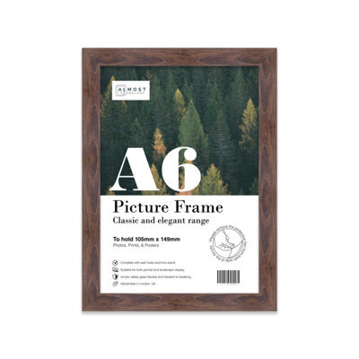 A6 Walnut Picture Frame Fits A6 (10.5 X 14.8Cm - 4.1 X 5.8In) Poster, Photo, Artwork, Or Print. - image 1