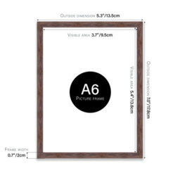 A6 Walnut Picture Frame Fits A6 (10.5 X 14.8Cm - 4.1 X 5.8In) Poster, Photo, Artwork, Or Print. - thumbnail 2