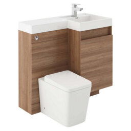 Plum&clay Solstice Natural Oak Right Hand Bathroom Vanity Basin & Wc Unit Combination (W)900mm (H)890mm - thumbnail 1