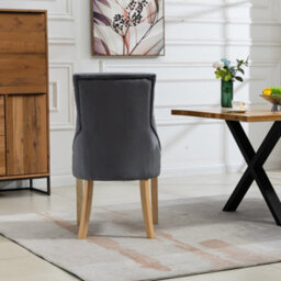 Ravenna Velvet Dining Chairs - Set Of 2 - Grey - thumbnail 6