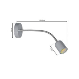 Milagro Maxi Cool Grey Wall Lamp 1Xgu10 High Quality Hand Made Scandi Style Wall Light Stylish Subtle And Fully Adjustable - thumbnail 6