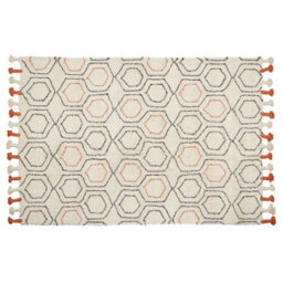 Beliani Rug Hajipur Beige 140 X 200 Cm Cotton - thumbnail 1