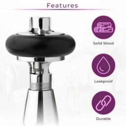 Plum&clay Pair Of Corner Chrome Wooden Head Radiator Valves - thumbnail 3