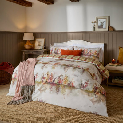 Voyage Maison Voyage Wilderness 100% Cotton Reversible Duvet Cover Set, Plum, Single - image 1