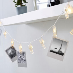 Inlight Plastic Clip Battery-Powered Warm White 10 Led Indoor Clear String Lights