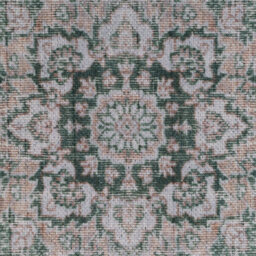 Loomed Green Vintage Medallion Anti Slip Washable Rug 200X290Cm - thumbnail 2