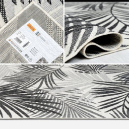Homeart Outdoor Indoor Rug, Easy Clean, Uv Weather Resistant Rug For Patio, Gardenpalm Black, Grey,120X170Cm - thumbnail 5