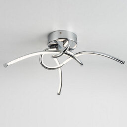 First Choice Lighting Set Of 2 Twist Chrome Led Flush Ceiling Lights - thumbnail 3