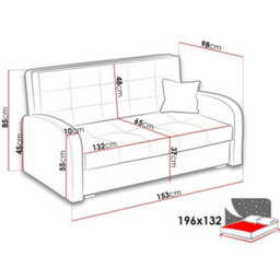 Living Room Sofa Bed Viva Gold Iii With Storage Container Wooden Frame And Legs 153X98X85Cm Claret - thumbnail 5