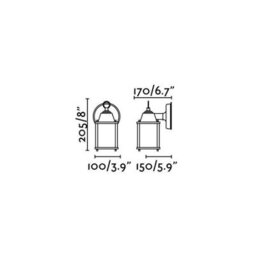 Luminosa Lighting Luminosa Dado 1 Light Outdoor Wall Lantern Rust Brown, E27 - thumbnail 2