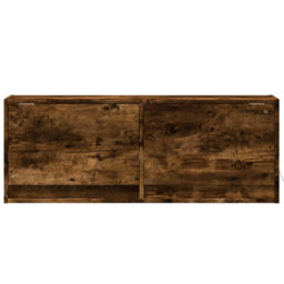 Berkfield Durable Tv Wall Cabinet With Led Lights Smoked Oak 100X31X35 Cm - thumbnail 6