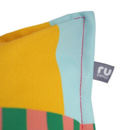 rucomfy Beanbags Rucomfy Indoor Or Outdoor Water Resistant Cushion - 45X45Cm Printed Block Design Scatter Pillow - thumbnail 2