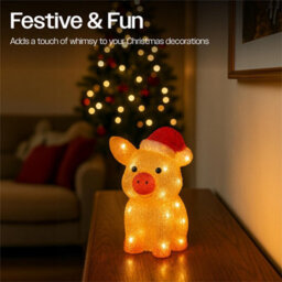 My Smart Buy Pig Led Christmas Decoration 30 Warm White Leds 5 M Lead Cable Bs Ip20 Transformer Outdoor Festive Lighting - thumbnail 3