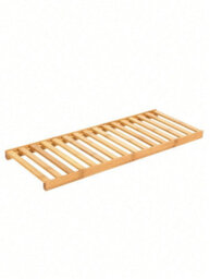 LEDREM Natural Bamboo 2-Tier Shoe Rack, Shelf For Shoes Plants Books, For Living Room - thumbnail 5