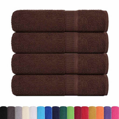 Berkfield Durable Bath Towels 4 Pcs Brown 100X150 Cm 360 Gsm 100% Cotton