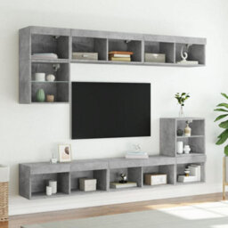 Walplus Tv Cabinet With Led Lights Concrete Grey 80X30X30 Cm - thumbnail 4