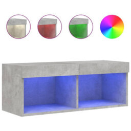 Walplus Tv Cabinet With Led Lights Concrete Grey 80X30X30 Cm - thumbnail 2