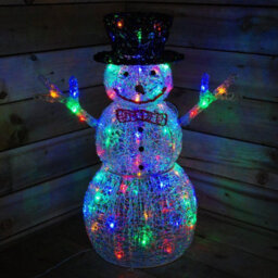Samuel Alexander 76Cm Light Up Acrylic Christmas Snowman With 88 Multi-Coloured Leds - thumbnail 1