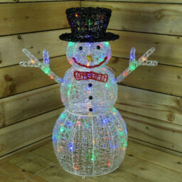 Samuel Alexander 76Cm Light Up Acrylic Christmas Snowman With 88 Multi-Coloured Leds - thumbnail 3