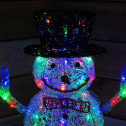 Samuel Alexander 76Cm Light Up Acrylic Christmas Snowman With 88 Multi-Coloured Leds - thumbnail 4
