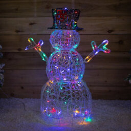 Samuel Alexander 76Cm Light Up Acrylic Christmas Snowman With 88 Multi-Coloured Leds - thumbnail 8
