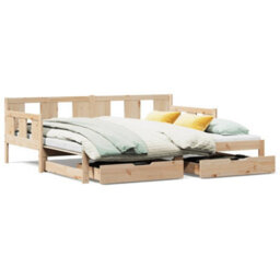 Berkfield Daybed With Trundle And Drawers Without Mattress 80X200 Cm - thumbnail 2