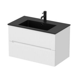 Affine 800mm Bathroom Cloakroom Vanity Unit Basin Wall Hung Furniture Soft Close White - thumbnail 4