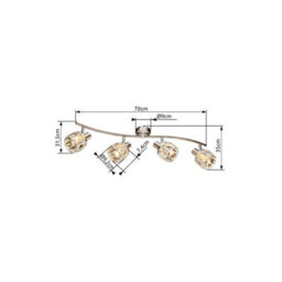 Luminosa Lighting Luminosa Kris Ceiling Spotlight Bar Nickel Matt 4X E14 - thumbnail 5
