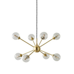 Valuelights Sputnik Gold 8 Way Glass Globe Pendant Ceiling Light And Bulbs - thumbnail 8