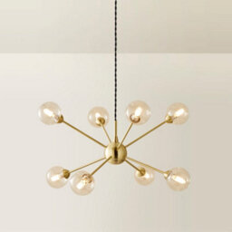 Valuelights Sputnik Gold 8 Way Glass Globe Pendant Ceiling Light And Bulbs - thumbnail 4