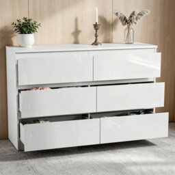 Modern 6 Drawer Chest Of Drawers Storage Bedroom Furniture Living Room Cabinet - thumbnail 6