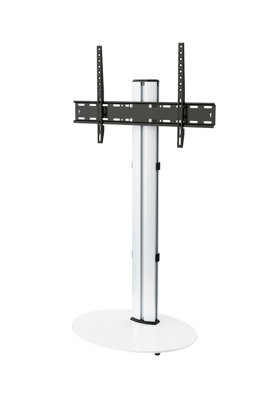 "Avf Eno 60Cm Pedestal Tv Stand, For Tvs 32-55"" - Silver & White Glass" - image 1