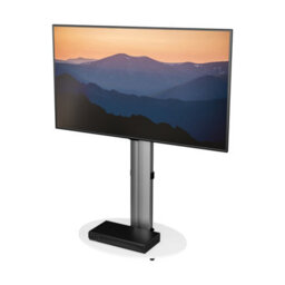 "Avf Eno 60Cm Pedestal Tv Stand, For Tvs 32-55"" - Silver & White Glass" - thumbnail 6