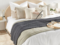 Beliani Blanket Fethiye Cotton 140 X 170 Cm Dark Grey - thumbnail 2