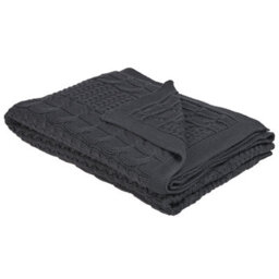 Beliani Blanket Fethiye Cotton 140 X 170 Cm Dark Grey - thumbnail 1