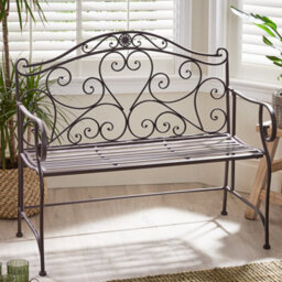 Dibor Vintage Brown 2 Seater Hallway Dining Indoor Outdoor Garden Bench With Bench Cushion - thumbnail 2
