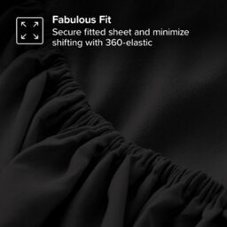 "Ameha Fitted Sheet 40Cm Extra Deep Pocket Bed Sheets Elastic Corners Soft Microfiber Fitted Sheet 16"" (Black,super King 180X200Cm)" - thumbnail 6