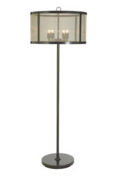 Orsina Black Finish Floor Lamp With Gold Accents, Industrial Iron Mesh Candle Style Floor Lamp, Lighting Feature - thumbnail 1