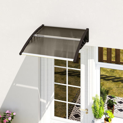Outsunny Door Canopy Outdoor Awning Rain Shelter For Window Porch, Brown - image 1