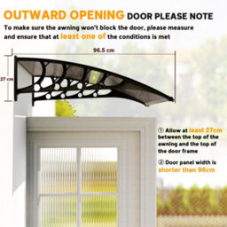 Outsunny Door Canopy Outdoor Awning Rain Shelter For Window Porch, Brown - thumbnail 7