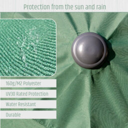 Gardenkraft 2.7M Outdoor Wooden Effect Parasol - Dark Green - thumbnail 6