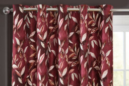 Sundour Madrid - 100% Blackout Thermal Self-Lined Curtains - Eyelet - 100% Polyester (Wine, Filled Cover - 18'' X 18'' (Single)) - thumbnail 2
