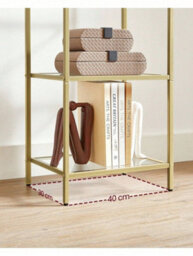 Vasagle 5-Tier Glass Shelf, Bookshelf, Storage Rack, Tempered Glass, Easy Assembly, Bathroom, Living Room, Black - thumbnail 4